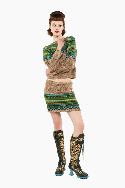 Anna Sui Fair Isle Sweater - Teal
