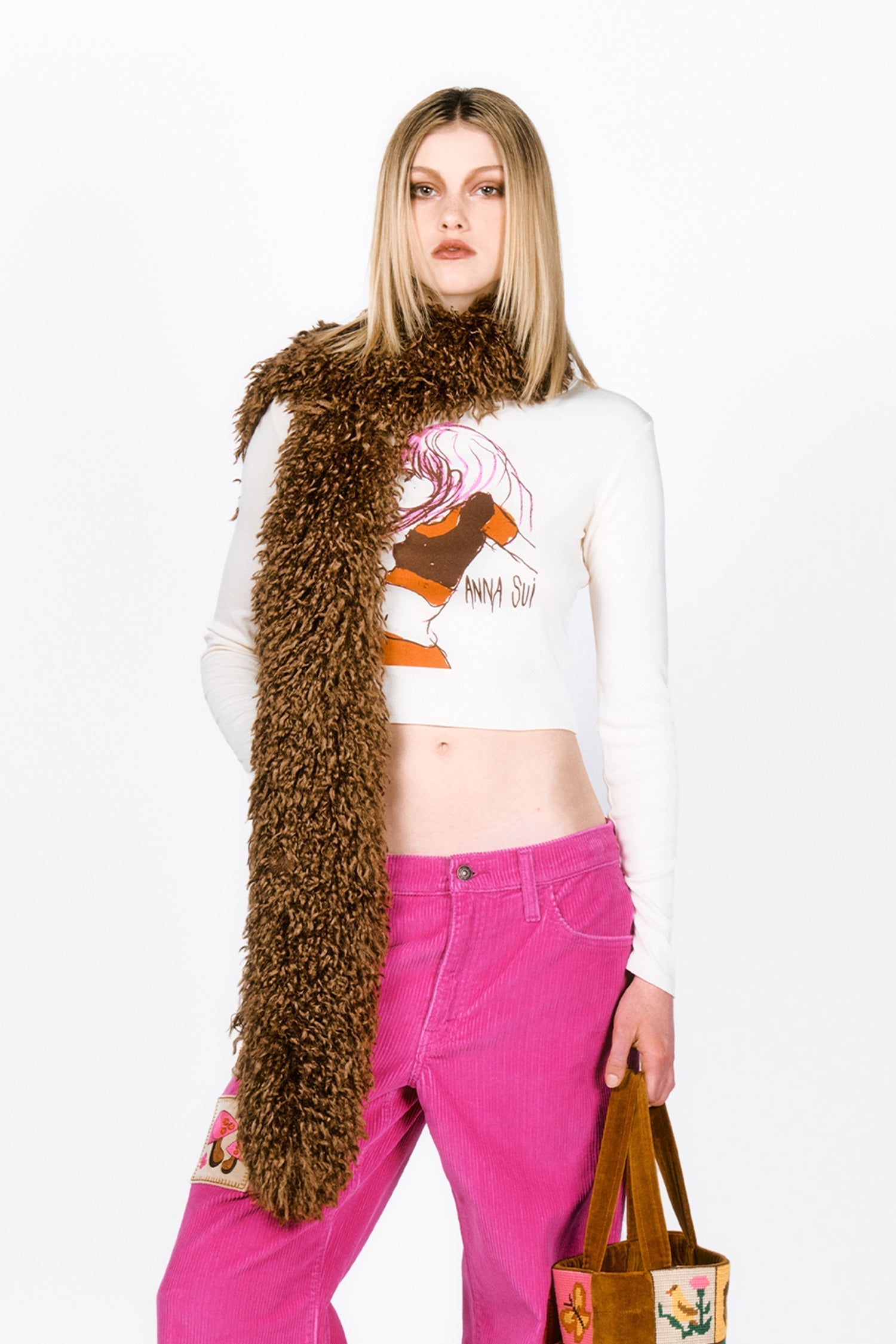 Anna Sui Faux Fur Scarf - Caramel