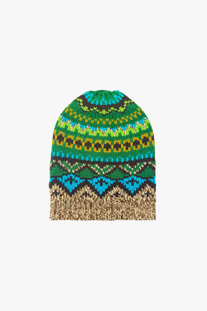 Anna Sui Fair Isle Beanie - Teal