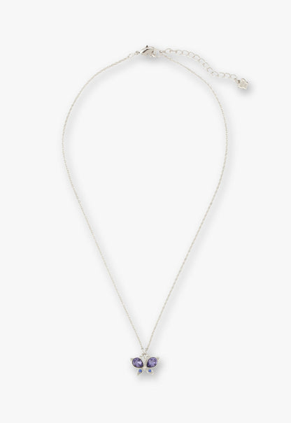 Anna Sui Silver Butterfly Necklace