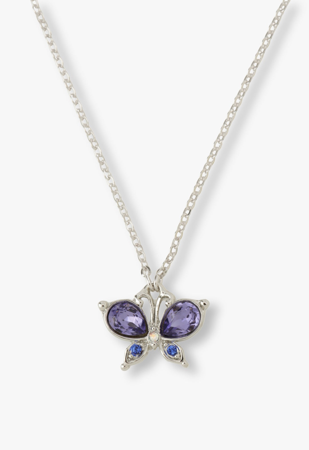 Anna Sui Silver Butterfly Necklace