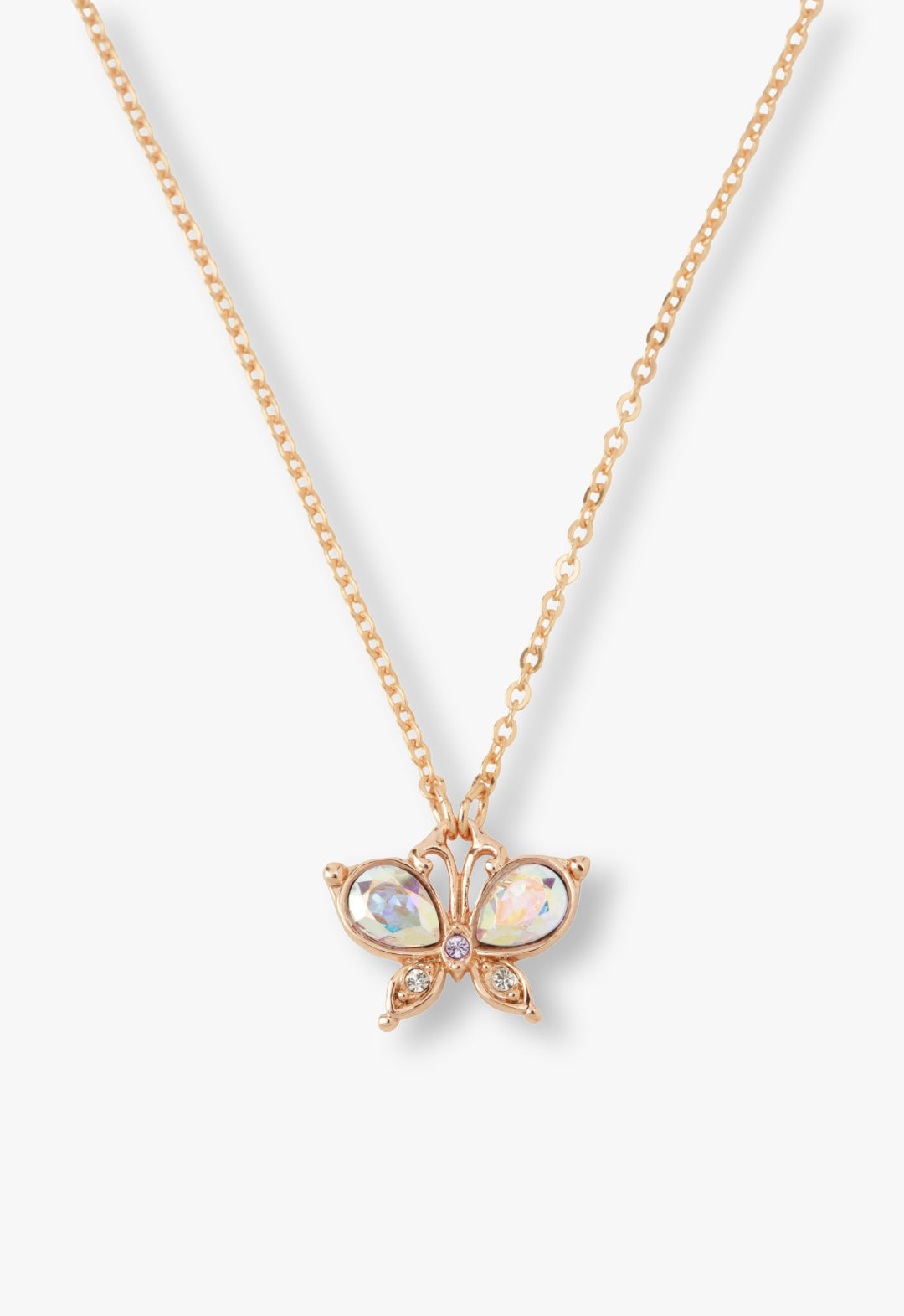 Anna Sui Rose Gold Butterfly Necklace