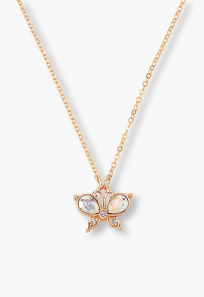 Anna Sui Rose Gold Butterfly Necklace