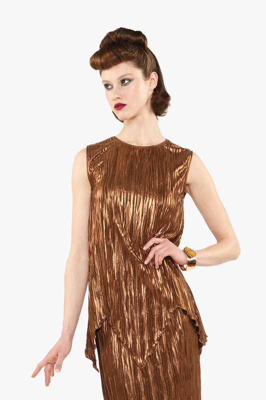 Anna Sui Pleats Sleeveless Top