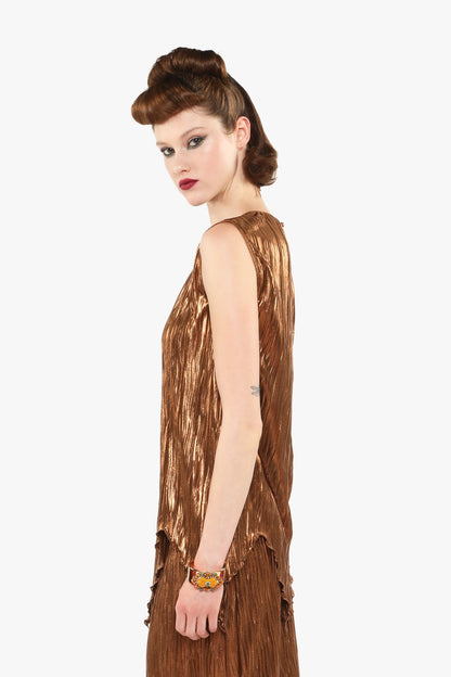Anna Sui Pleats Sleeveless Top