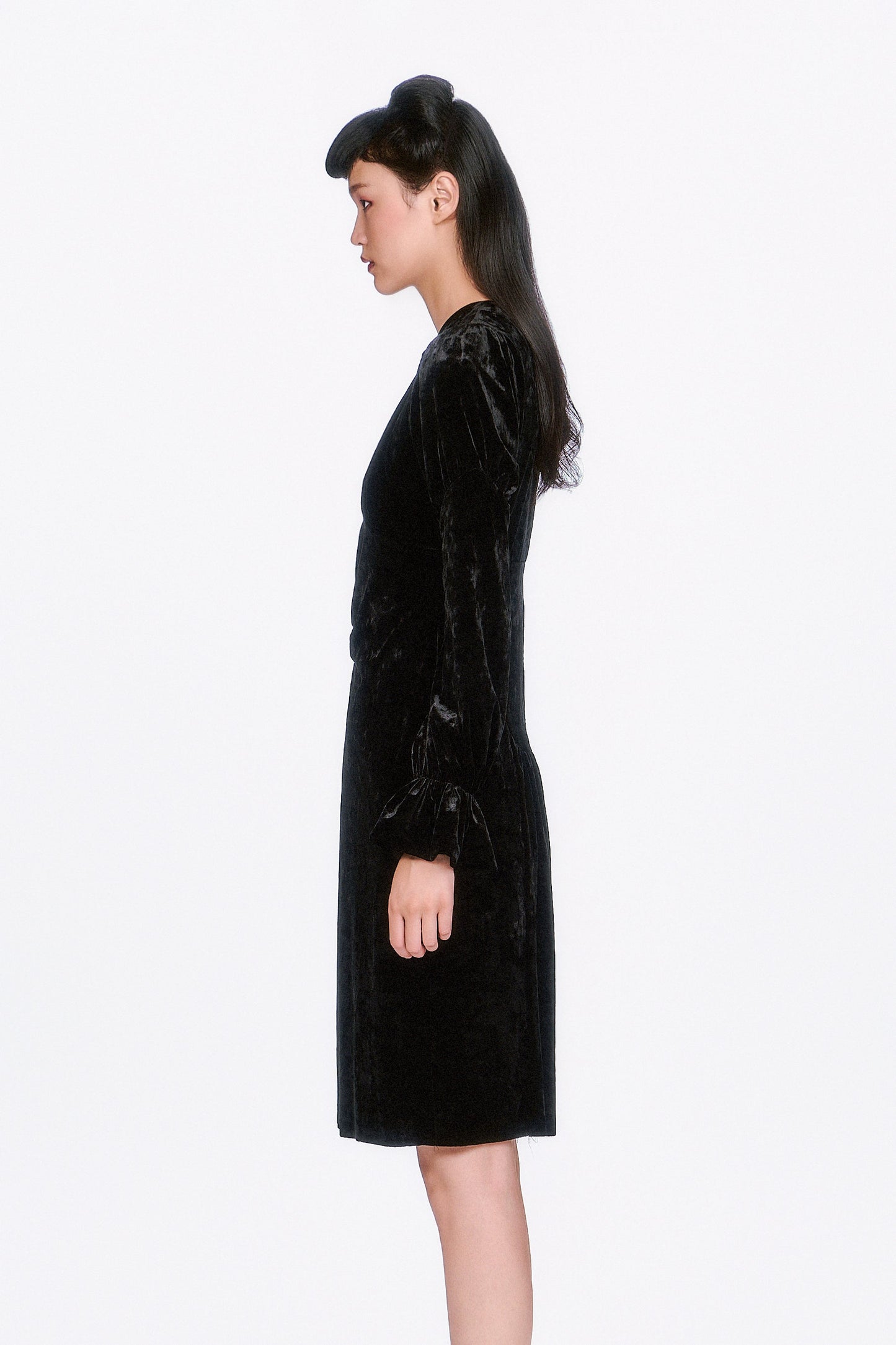 Anna Sui Boudoir Velvet Long Sleeve Dress