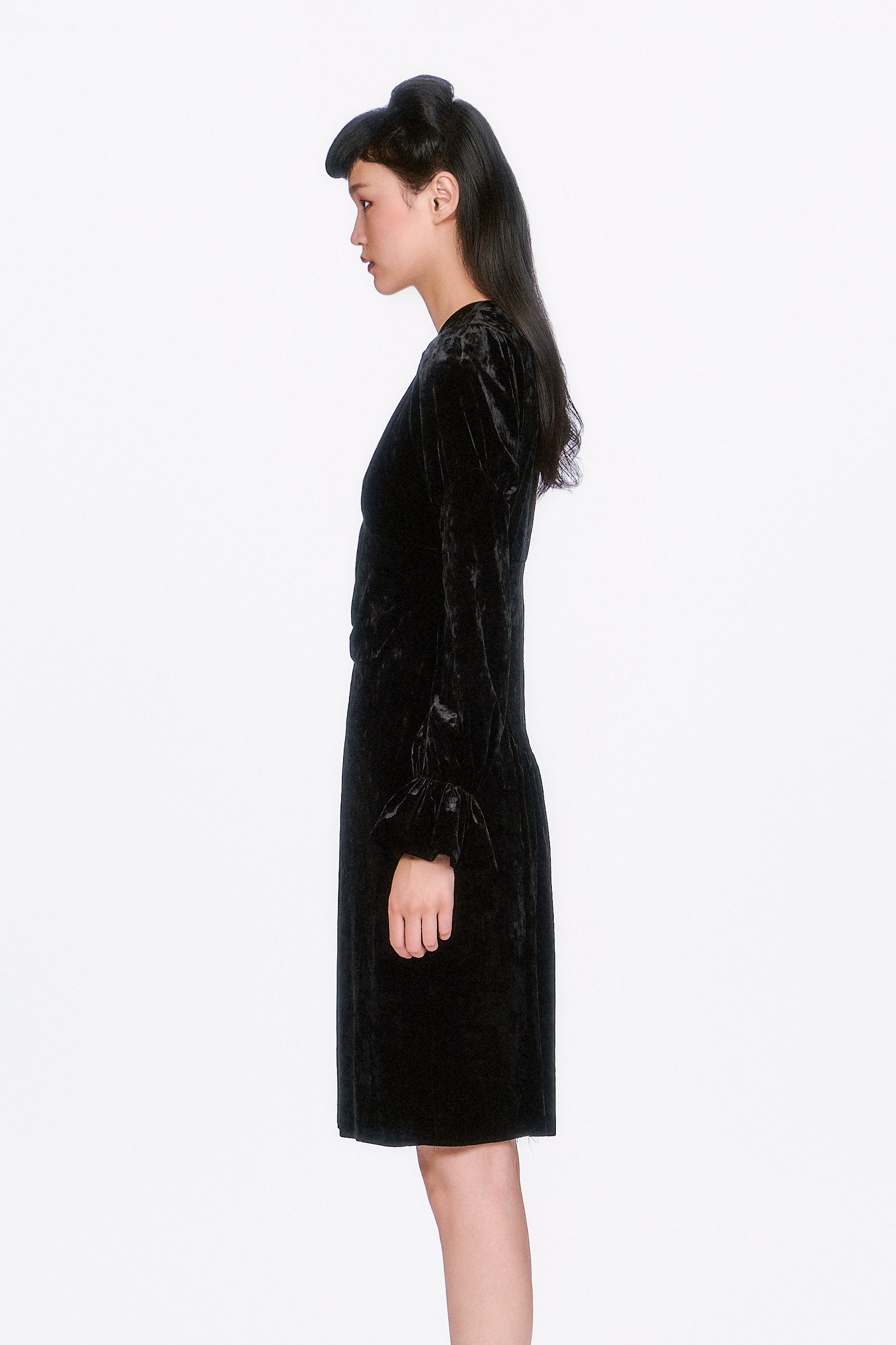 Anna Sui Boudoir Velvet Long Sleeve Dress