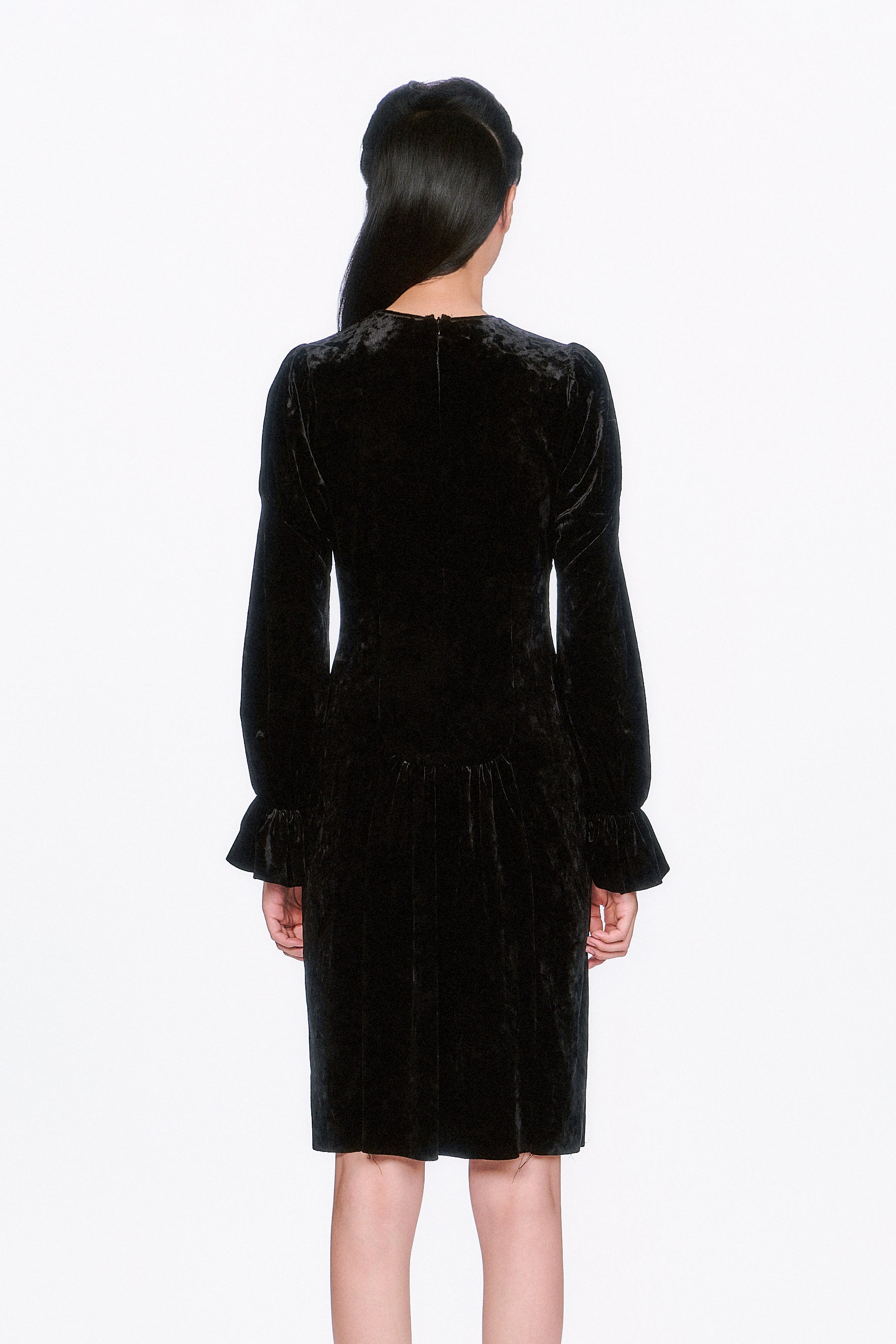 Anna Sui Boudoir Velvet Long Sleeve Dress