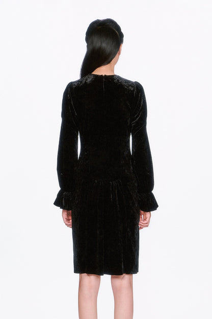 Anna Sui Boudoir Velvet Long Sleeve Dress