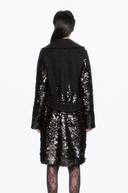 Anna Sui Paillettes Wool Coat