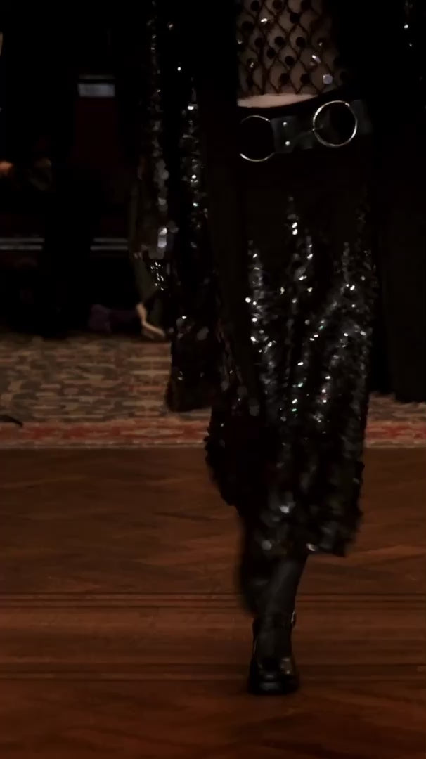 Anna Sui Paillettes Wool Coat