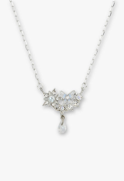 Anna Sui Silver Star Butterfly Necklace