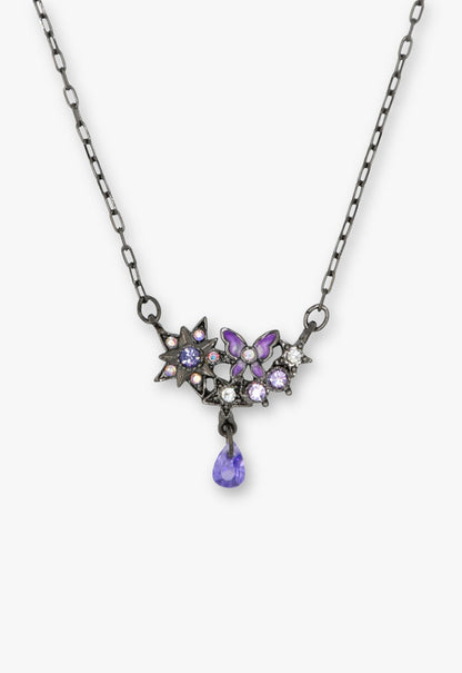 Anna Sui Midnight Amethyst Butterfly Necklace