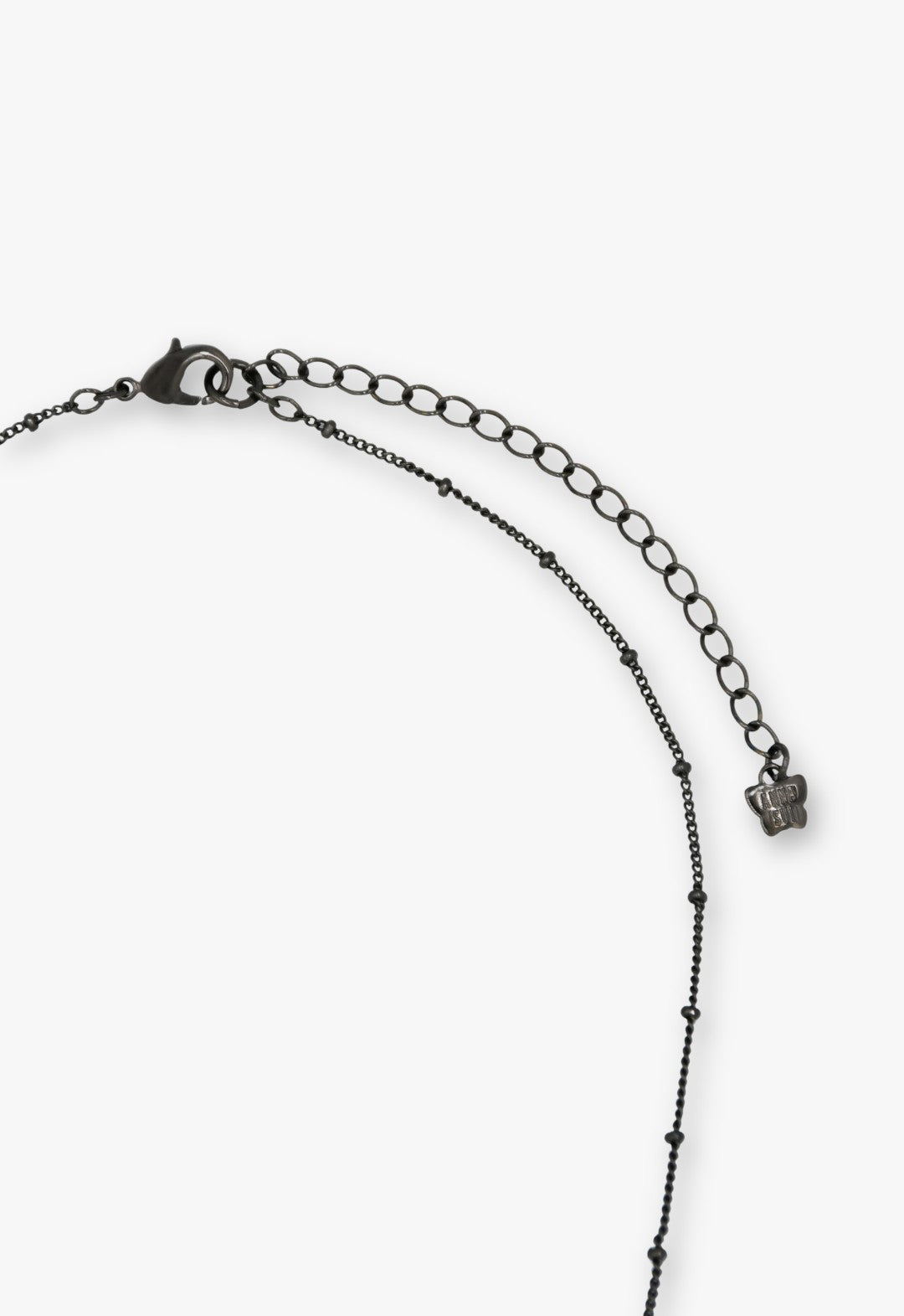 Anna Sui Lucky Cat Flower Necklace- Gunmetal
