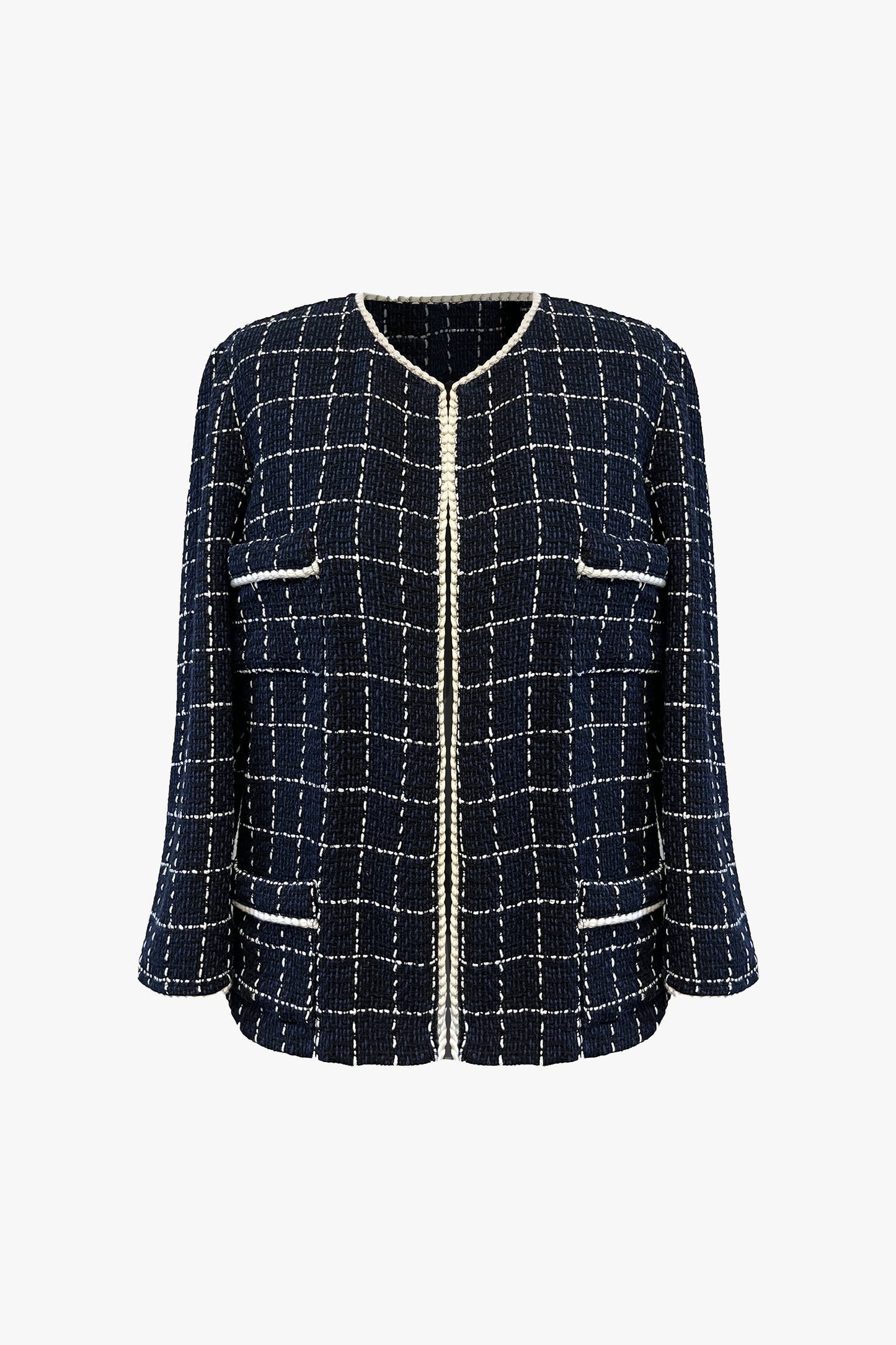 Anna Sui Windowpane Tweed Jacket