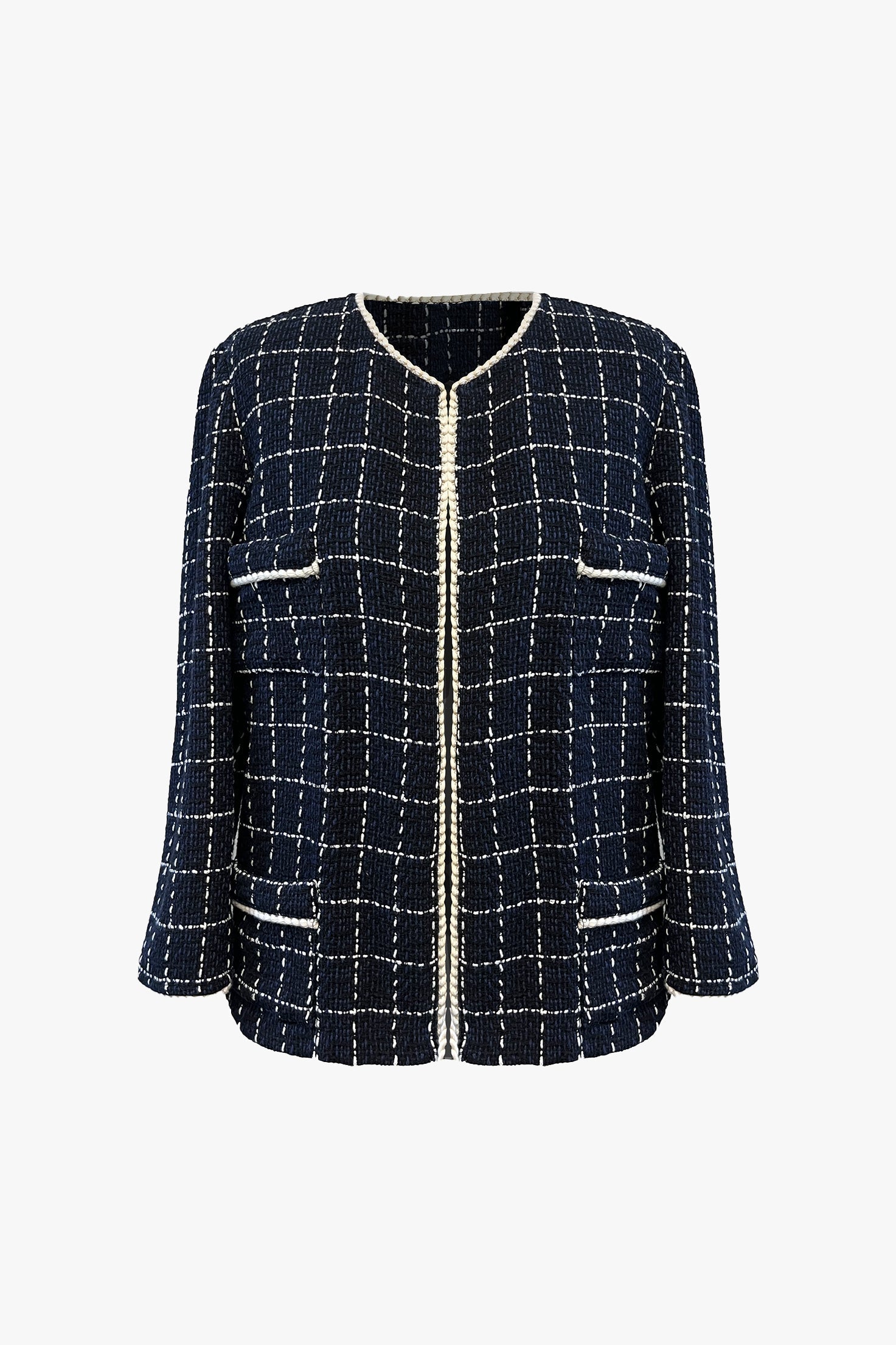 Anna Sui Windowpane Tweed Jacket