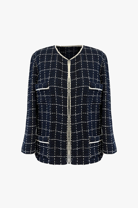 Anna Sui Windowpane Tweed Jacket