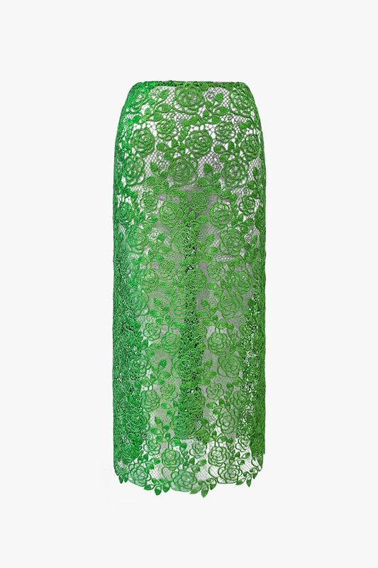 Anna Sui Rose Crochet Lace Skirt