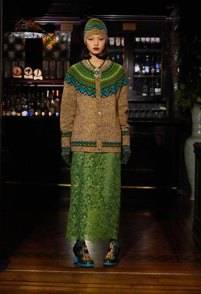 Anna Sui Rose Crochet Lace Skirt