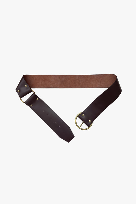 Anna Sui O-Ring Leather Belt - Dark Brown