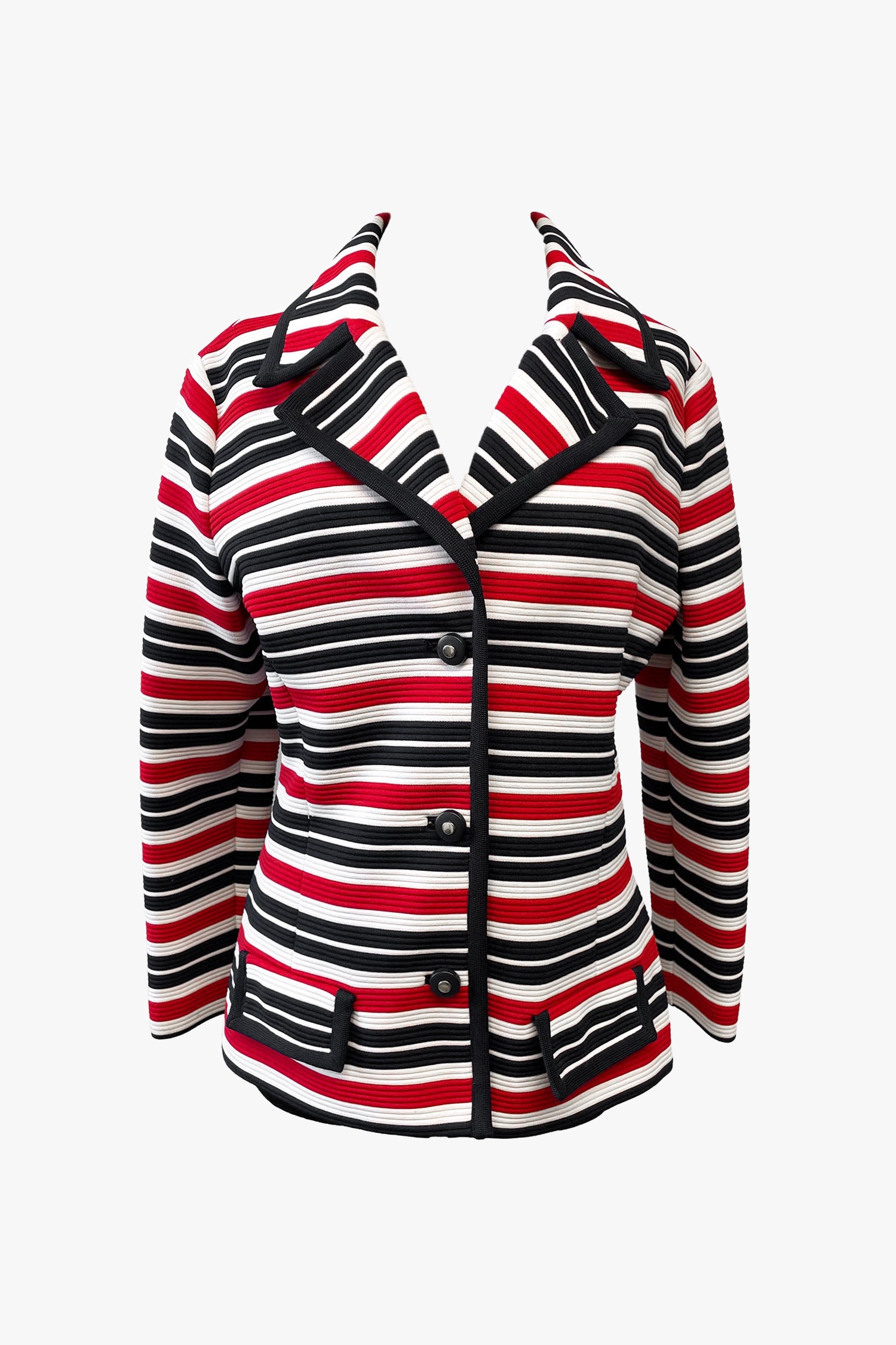 Anna Sui Vintage Butte Knit Striped Blazer