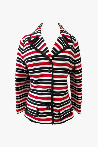 Anna Sui Vintage Butte Knit Striped Blazer