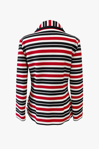 Anna Sui Vintage Butte Knit Striped Blazer