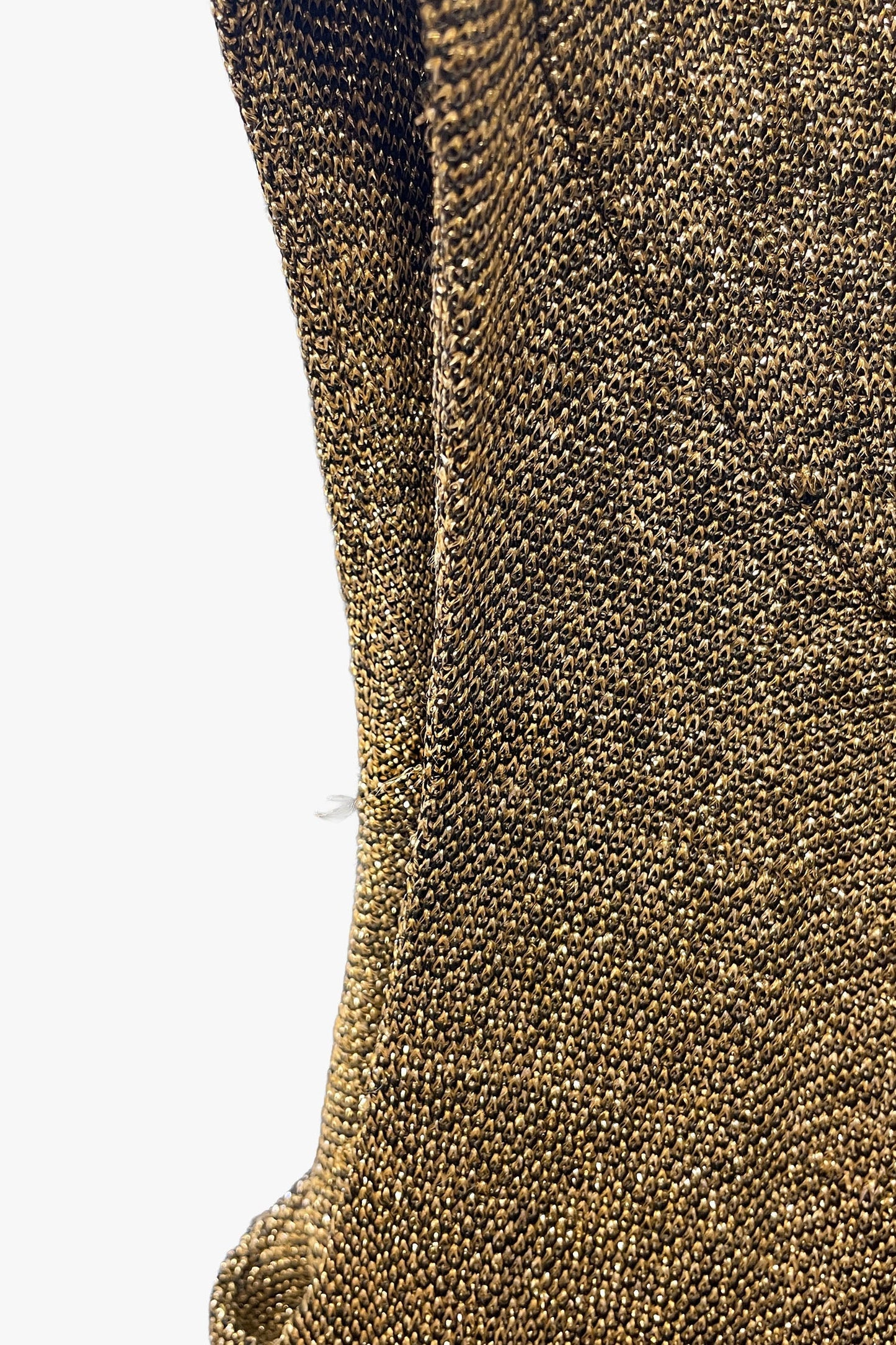 Anna Sui Vintage 60's Gold Metallic Knit Beaded Dress by Irene for D.D. Marsh Originals