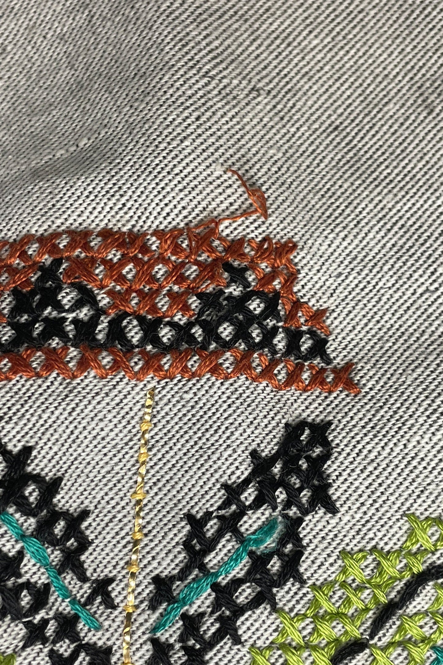 Anna Sui Vintage 60's Circular Hand Embroidered Midi Skirt
