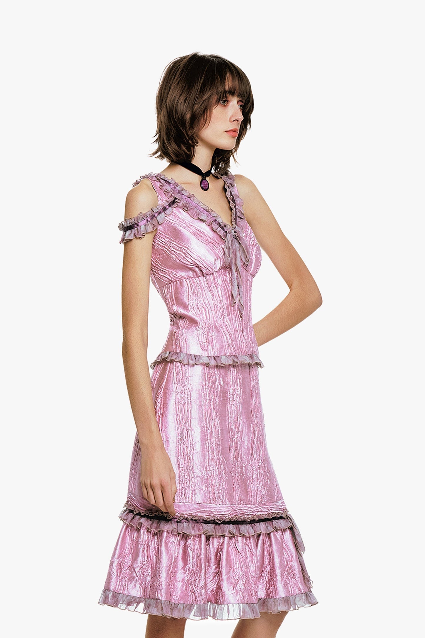 Anna Sui Crushed Satin Bow Top
