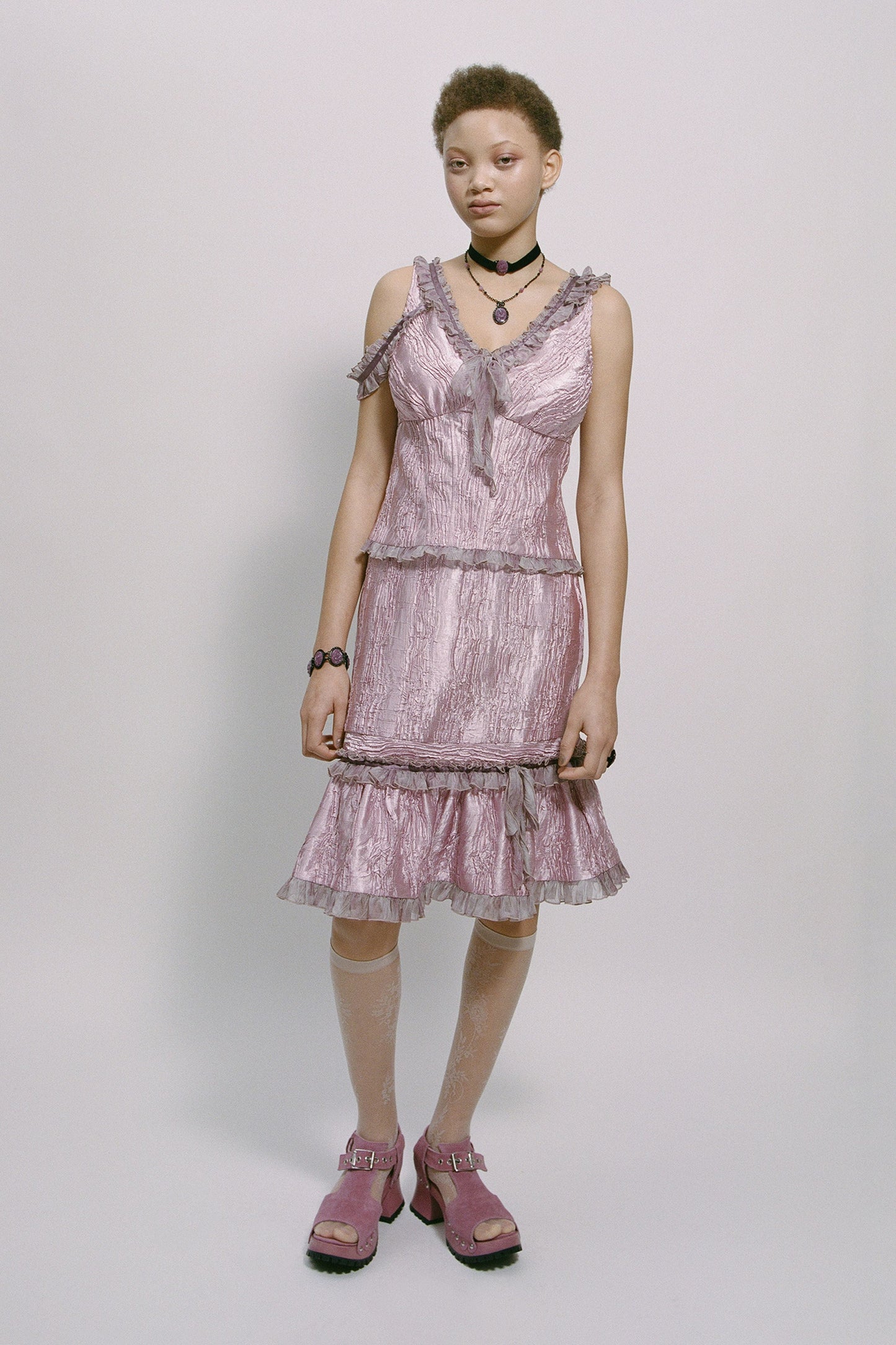 Anna Sui Crushed Satin Bow Top