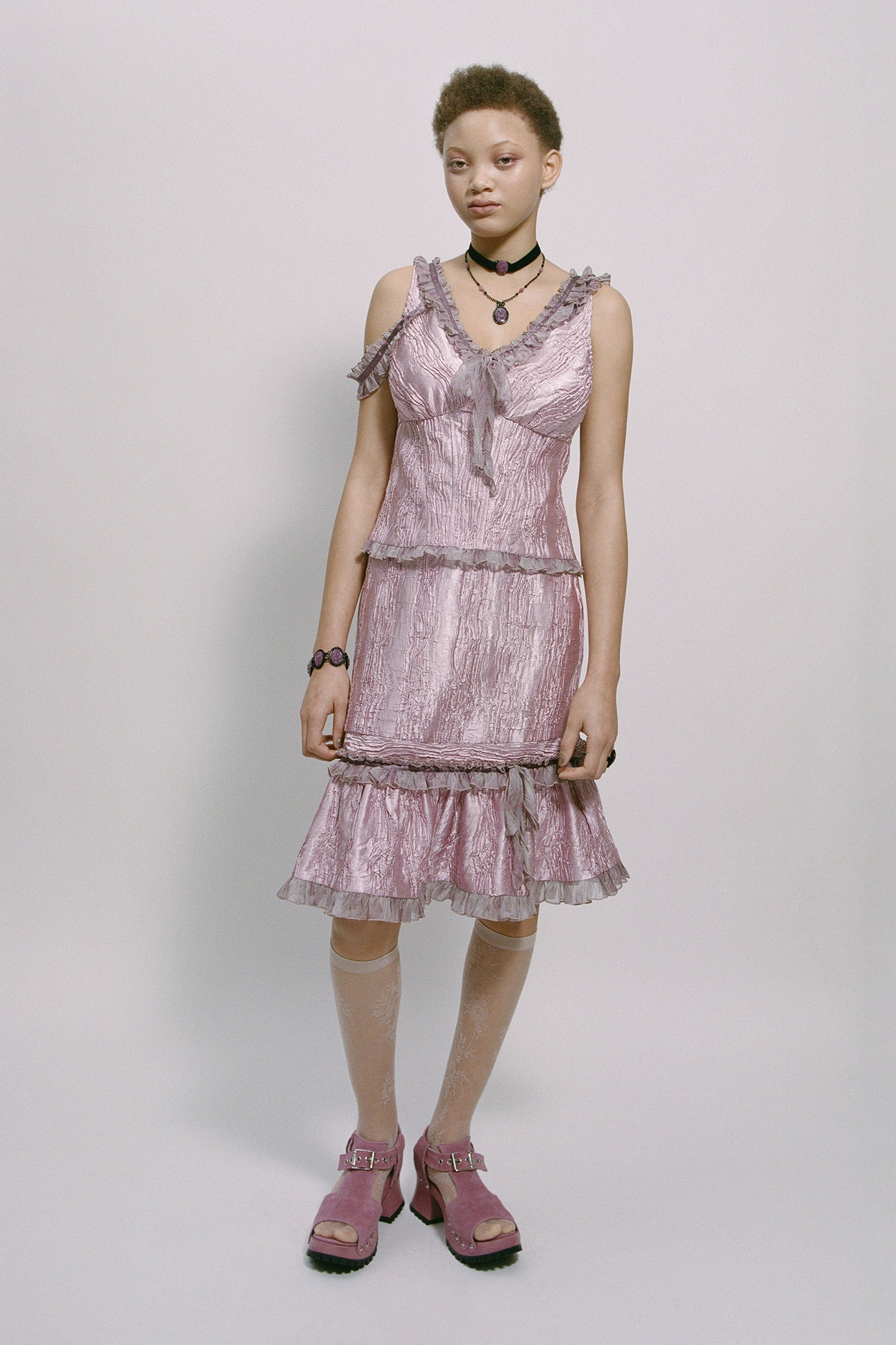 Anna Sui Crushed Satin Bow Top