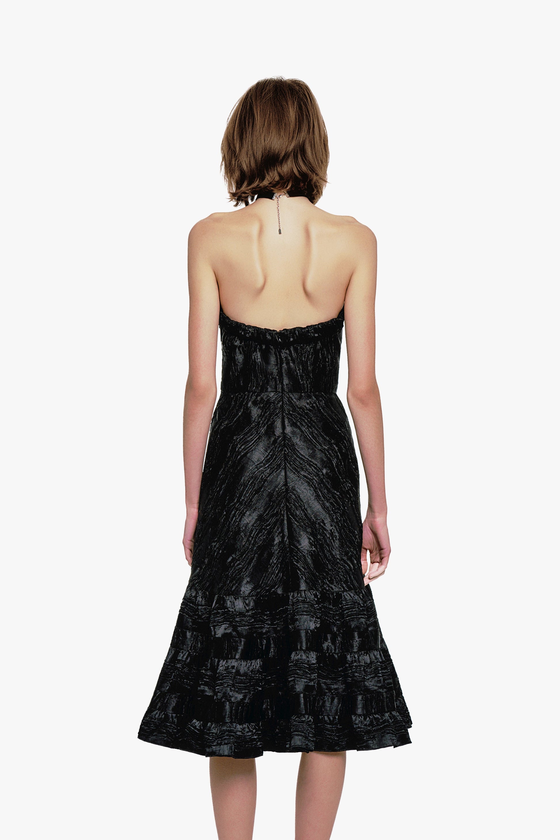 Anna Sui Crushed Satin Sweetheart Dress