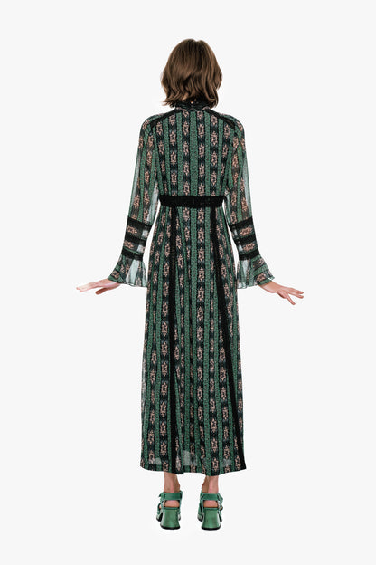 Anna Sui Cameo Stripe Print Maxi Dress