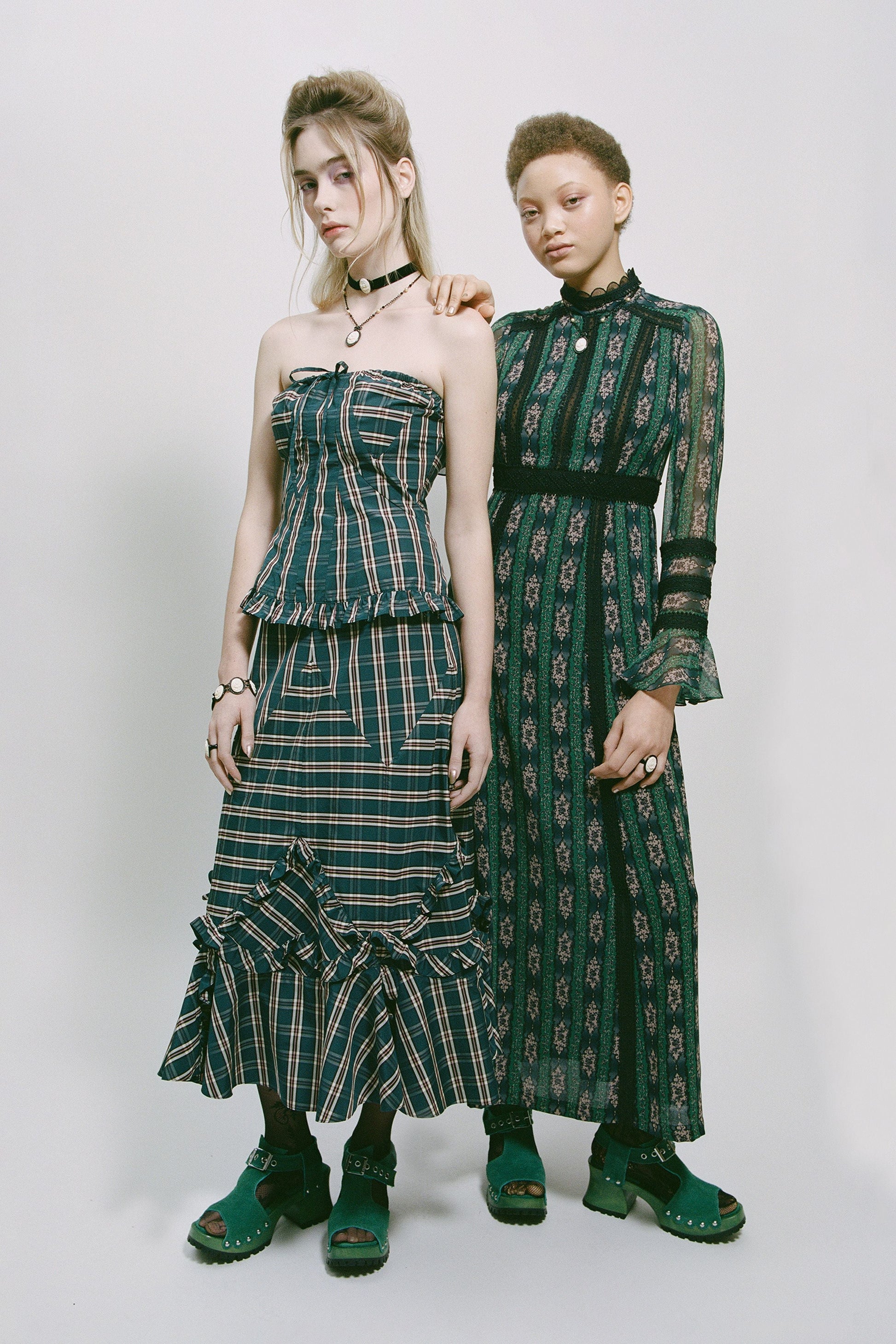 Anna Sui Cameo Stripe Print Maxi Dress