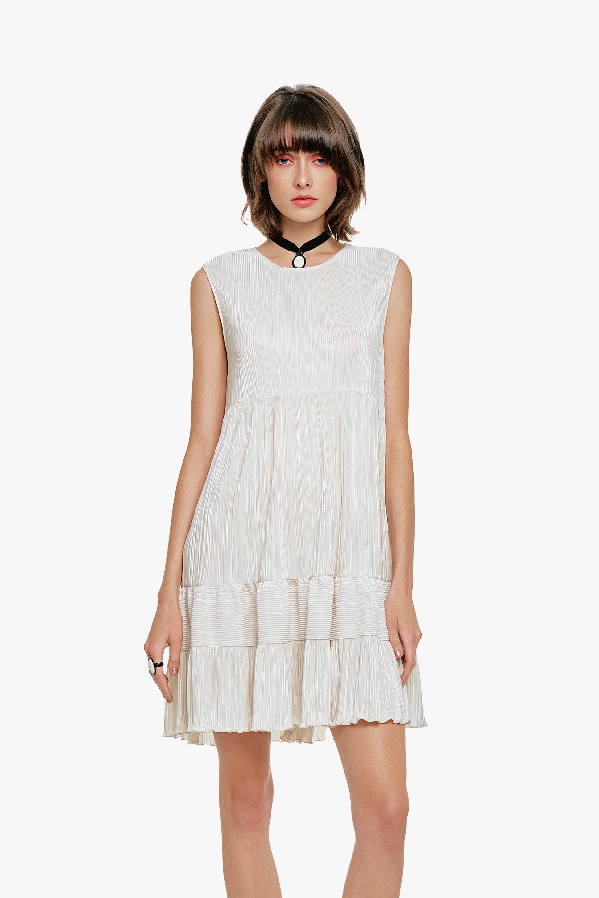 Anna Sui Plissé Babydoll Dress