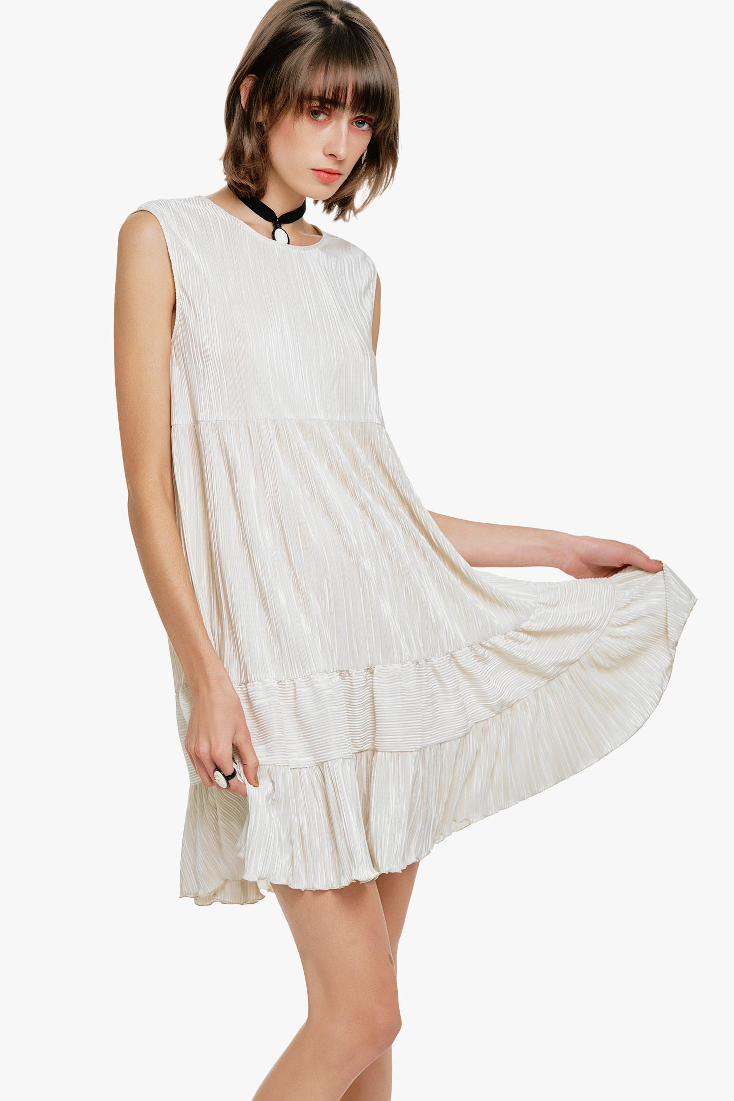 Anna Sui Plissé Babydoll Dress