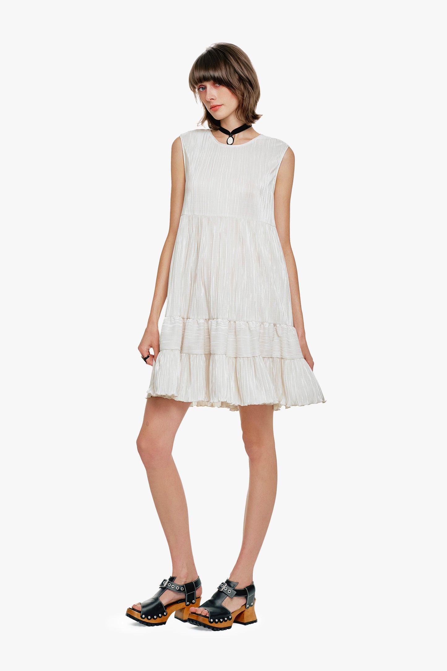 Anna Sui Plissé Babydoll Dress