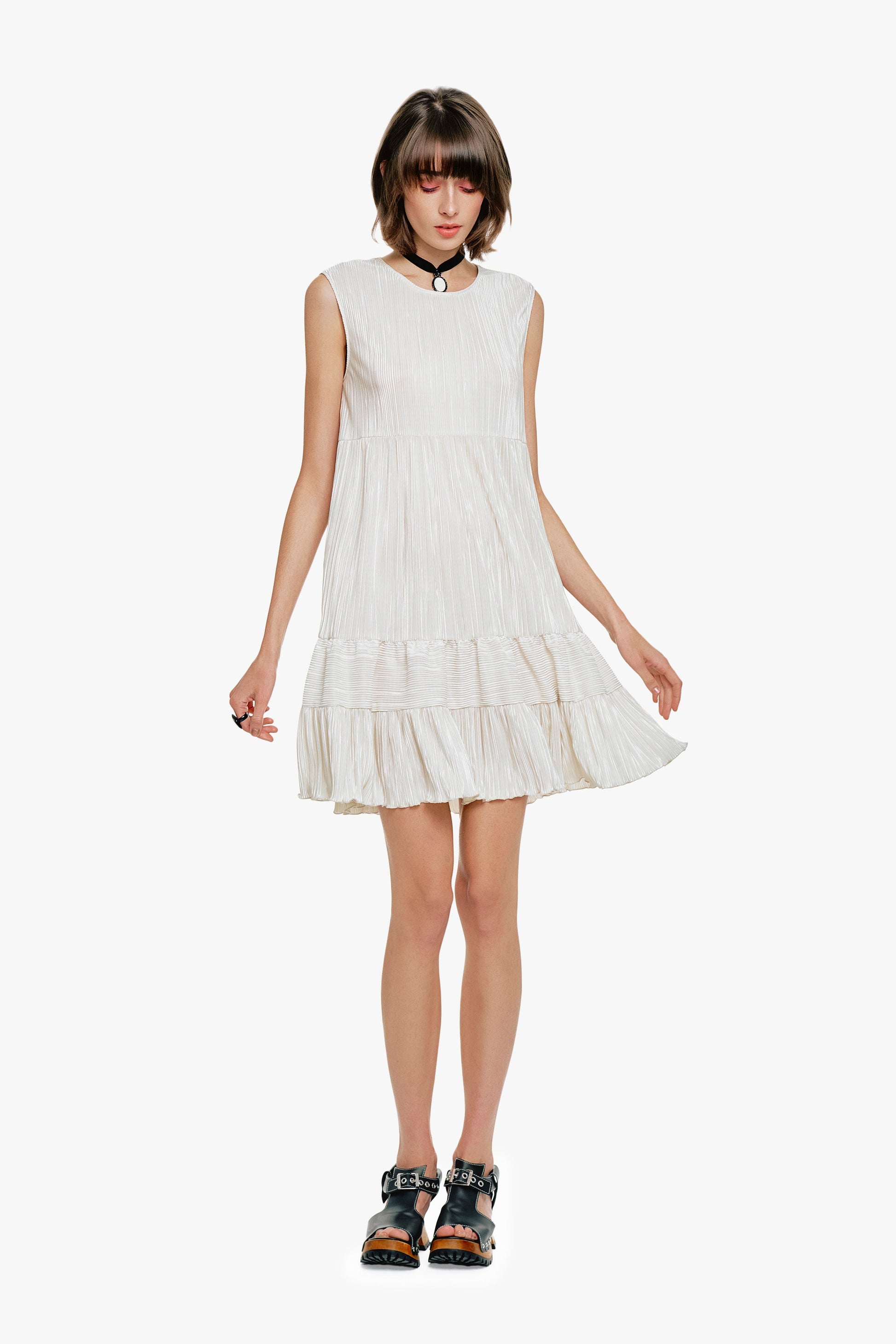 Anna Sui Plissé Babydoll Dress