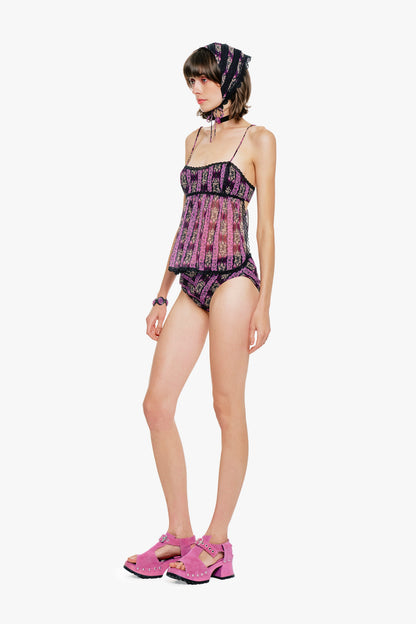 Anna Sui Cameo Stripe Print Headscarf