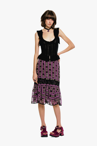 Anna Sui Victorian Pointelle Knitwear Camisole - Black