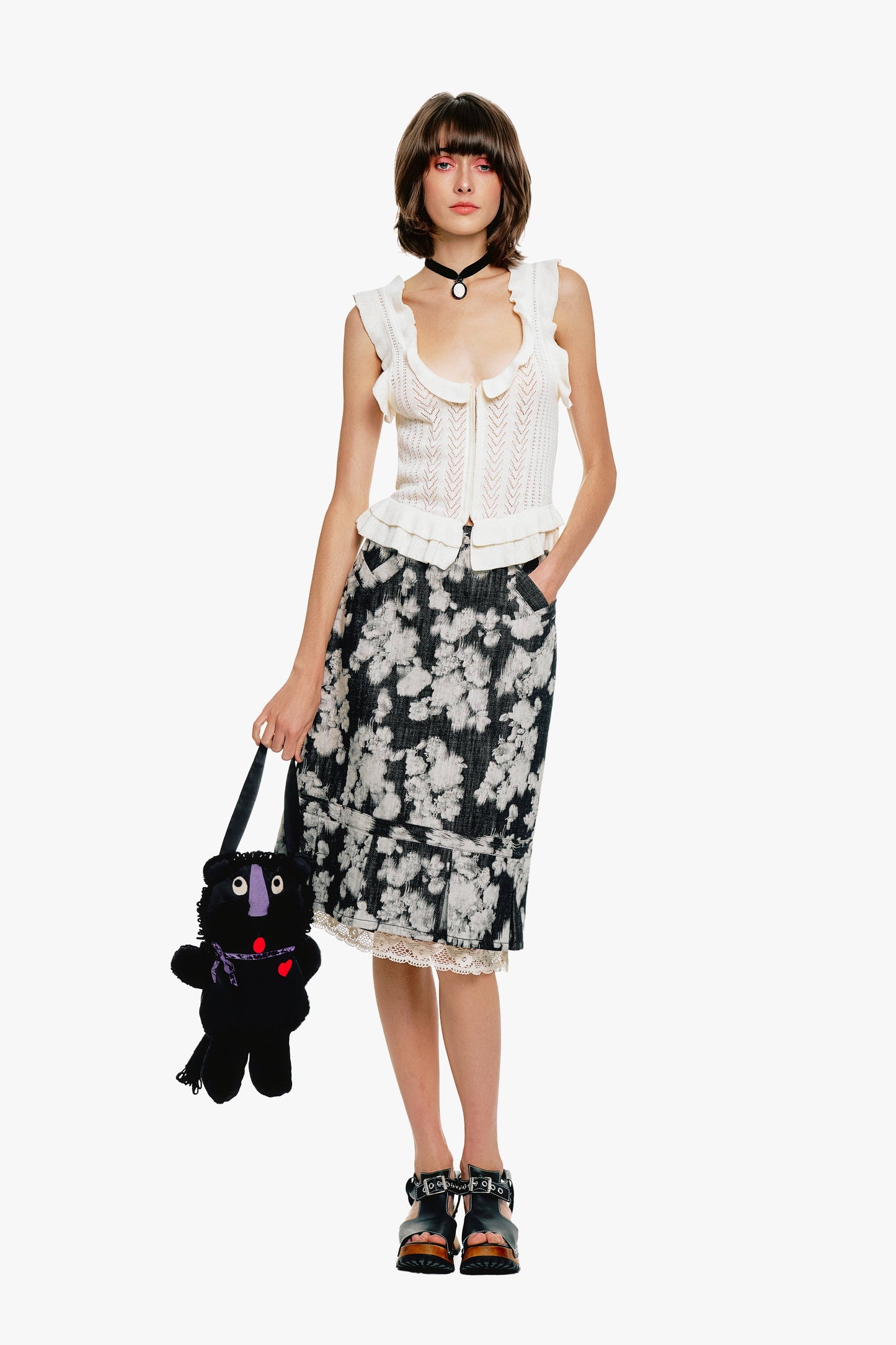 Anna Sui Victorian Pointelle Knitwear Camisole - Cream