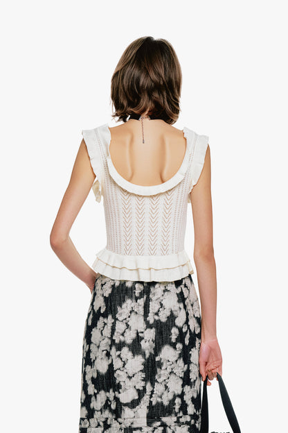 Anna Sui Victorian Pointelle Knitwear Camisole - Cream