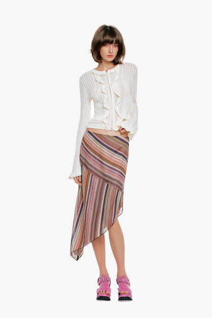 Anna Sui Victorian Pointelle Knitwear Cardigan - Cream