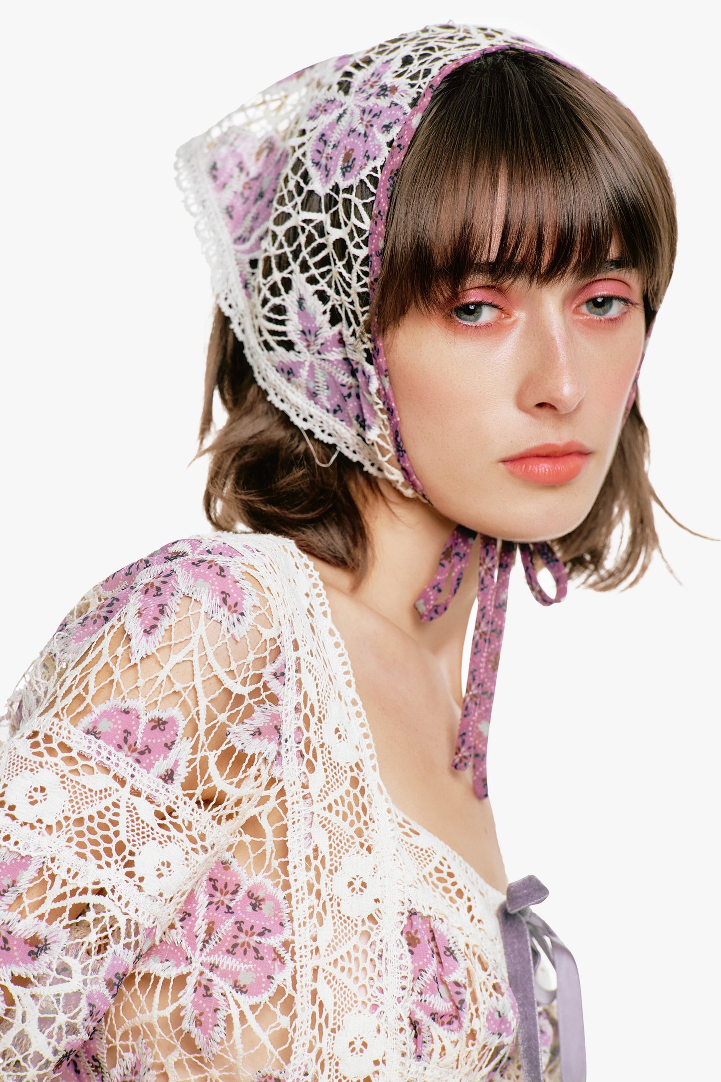 Anna Sui Medallion Floral Lace Headscarf