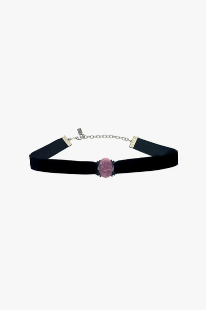 Anna Sui Oval Rose Choker - Dusty Rose