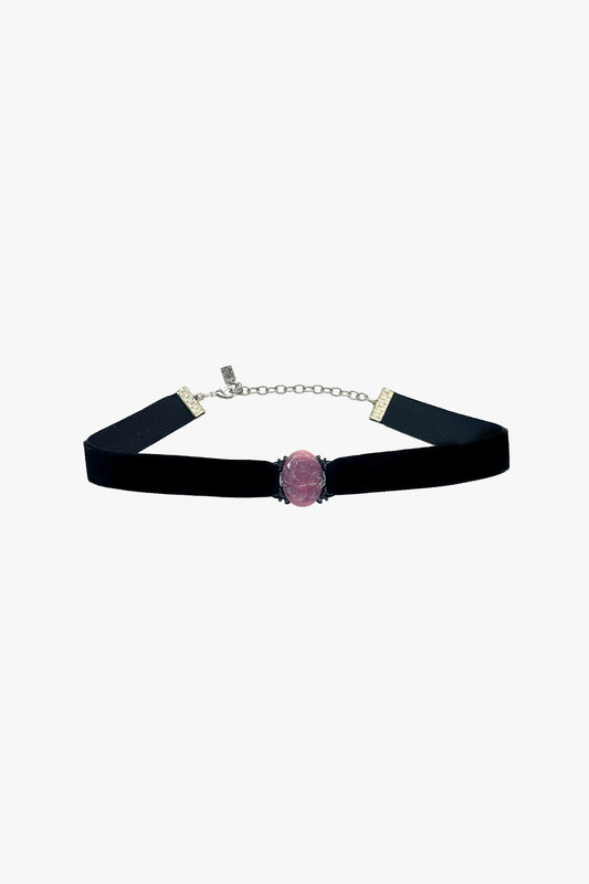Anna Sui Oval Rose Choker - Dusty Rose