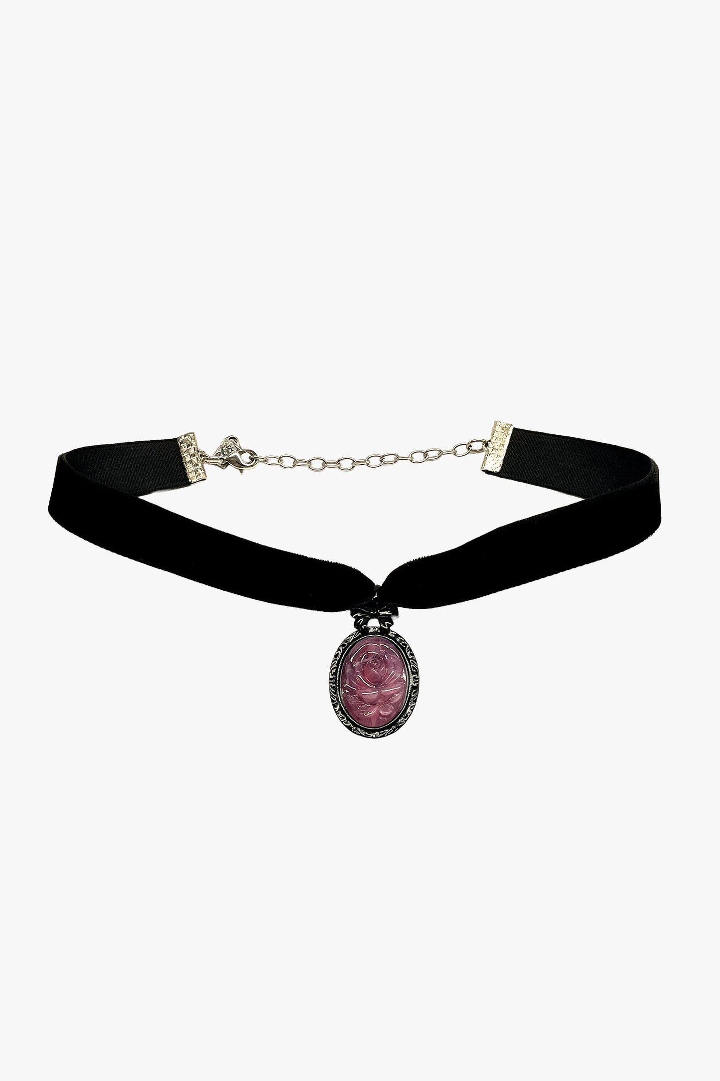 Anna Sui Rose Drop Choker Necklace - Dusty Rose