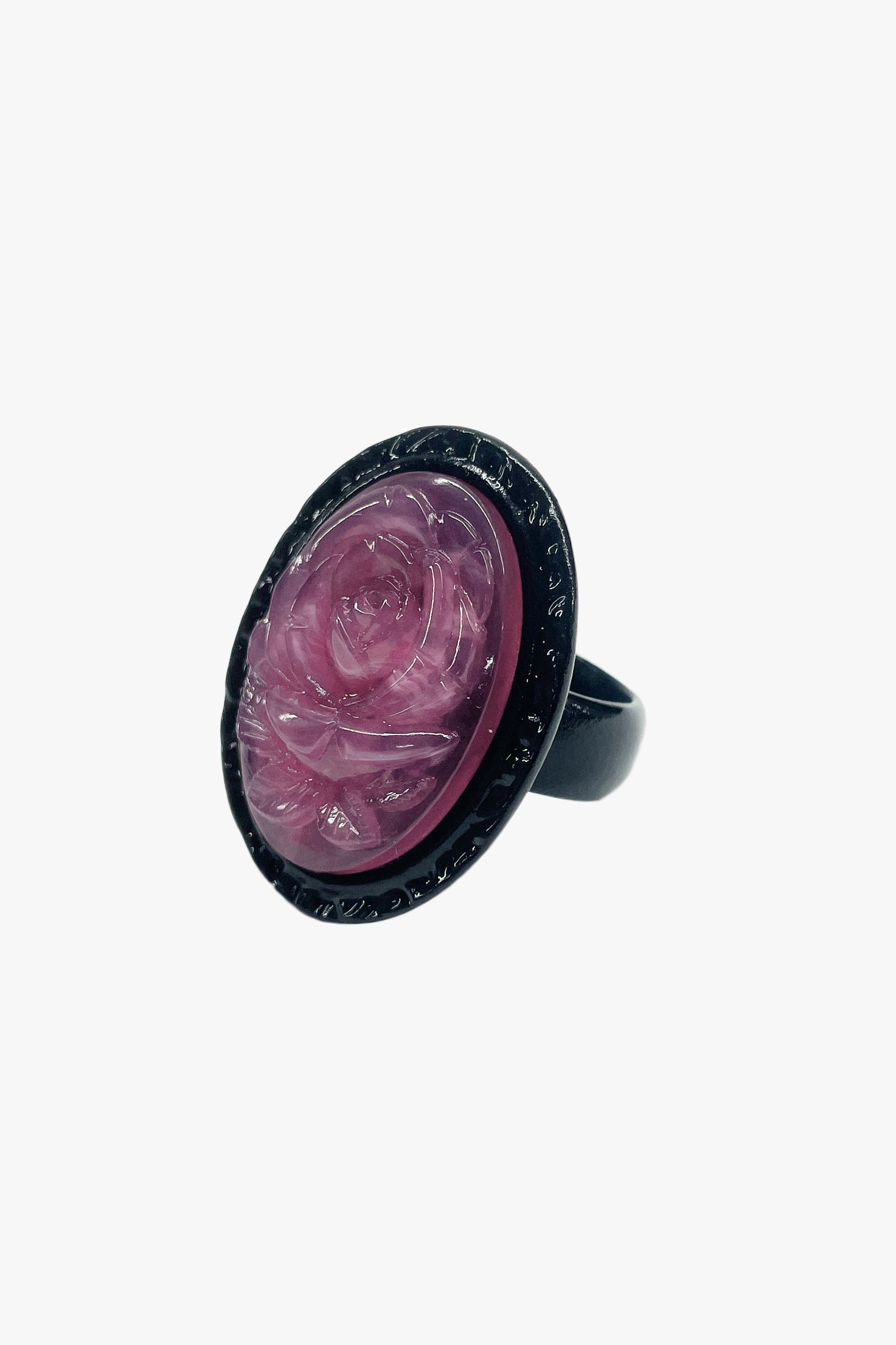 Anna Sui Carved Rose Ring - Dusty Rose