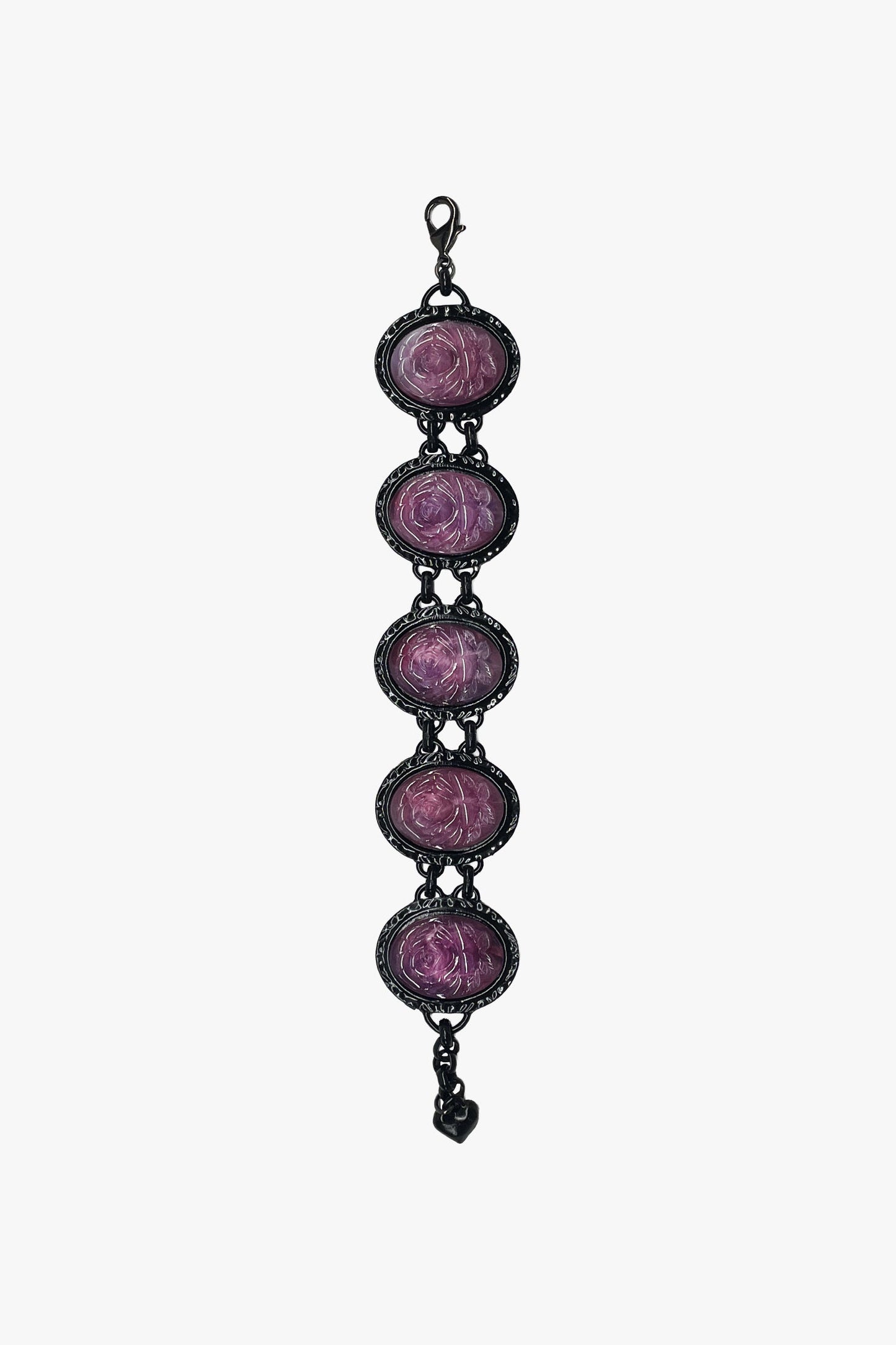 Anna Sui Carved Rose Black Bracelet - Dusty Rose